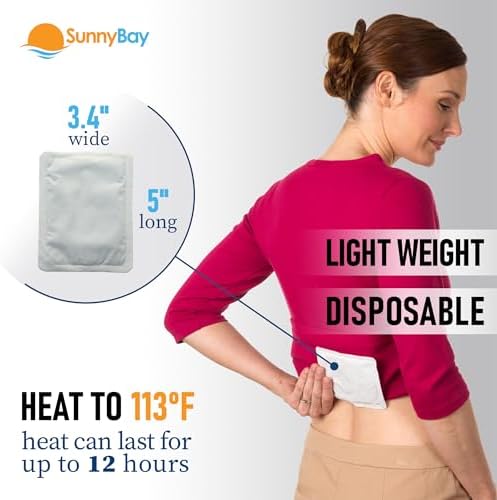 SunnyBay Adhesive Heat Patches for Neck, Knee and Back, 5x3 inch, 60 Count