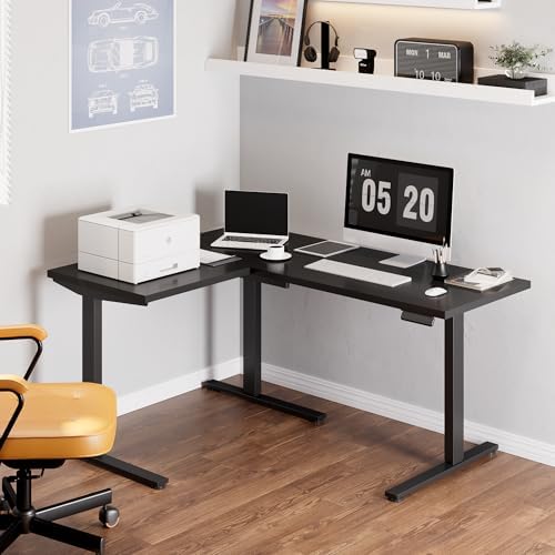 SANODESK 63Inch L-Shaped Electric Standing Desk Motorized Corner Desk