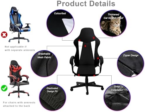 Gaming Chair Covers Only,Stretchable Fit Thick Breathable Mesh