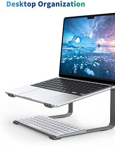 SOUNDANCE Laptop Stand for Desk, Metal Riser, Fits 12-17.3 Inch,Grey