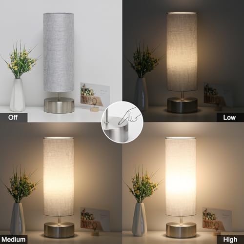 Bedside Touch Lamp, 3 Way Touch Control Table Lamp, Modern Nightstand Lamp