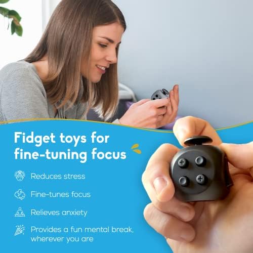 PILPOC theFube Fidget Cube Adults and Kids Stress Relief(Midnight-Rose)