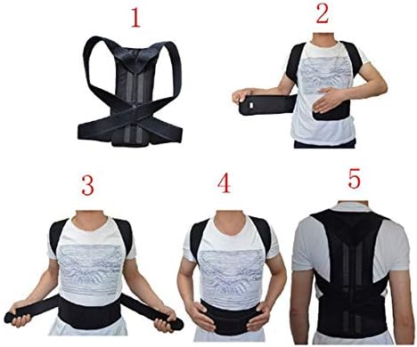 ASHER FASHION Postural Correction vest Unisex Anti-hump Correction Tape Adjustable Body Shaping Corrector Adult Invisible Sitting Clothes (Small)