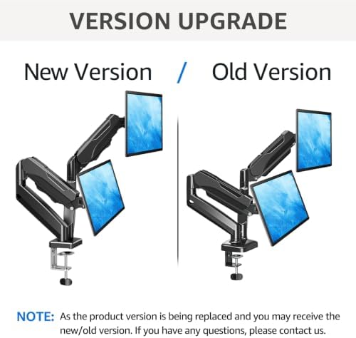 MOUNTUP Dual Monitor Stand for Desk, Monitor Arms for 2 Monitors 32 27 24 22 Inches, Height Adjustable Double Monitor Mount, VESA Mount with C-Clamp & Grommet Base, Holds 4.4-17.6lbs