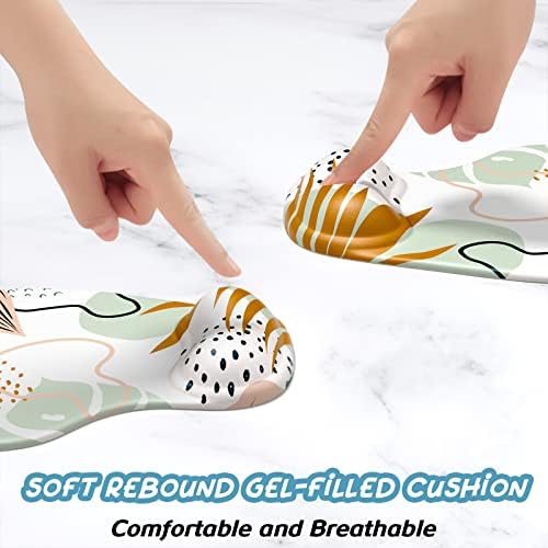 Hsurbtra Ergonomic Mouse Pad with Wrist Rest Support, Gel Mouse Pads with Non-Slip PU Base, Pain Relief Memory Foam Computer Mat, Cute Office Supplies Desk Decro Accessories, Spot