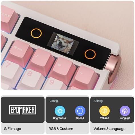 EPOMAKER TH108 PRO Full Size Mechanical Keyboard with Screen & Knob