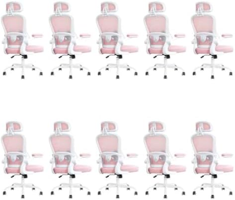 10 Pack Ergonomic Office Chair,Ultra Thick Spring Cushion Desk Chair,Pink