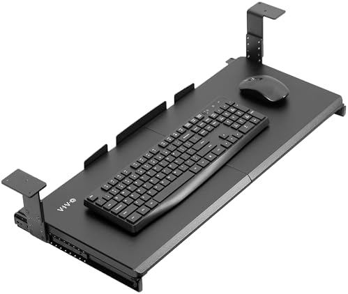 VIVO Black Under Desk 27 x 11 in Adjustable Keyboard Tray, MOUNT-KB27HB