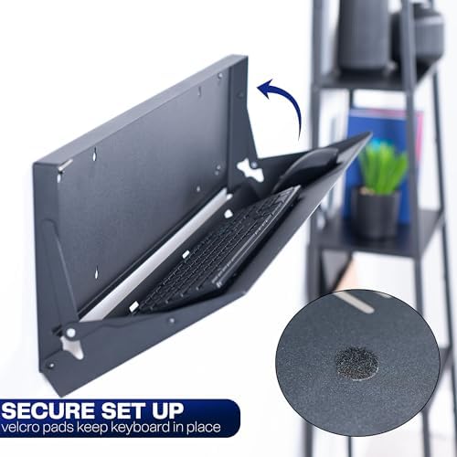 VIVO Black Flip Down 30 Inch Keyboard Tray Wall Mount, MOUNT-FDKB30