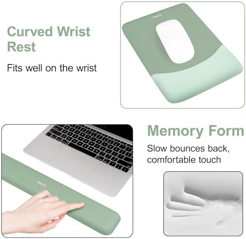 MOSISO Keyboard Wrist Rest & Mouse Pad with Wrist Rest, Green