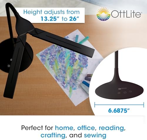 OttLite Pivot LED Desk Lamp, Black