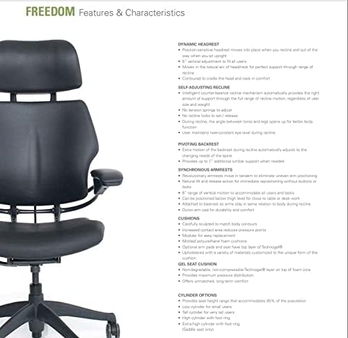 Humanscale Freedom Office Chair with Headrest - Ergonomic Work Chair with Standard Height Adjustable Duron Arms - Wheels for Carpet - Graphite Frame with Parma Red Corde 4 Fabric
