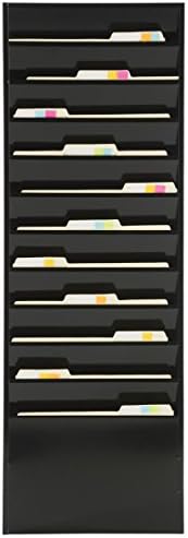 Displays2go Wall-Mounted File Folder Rack with 11 Tiered Pockets