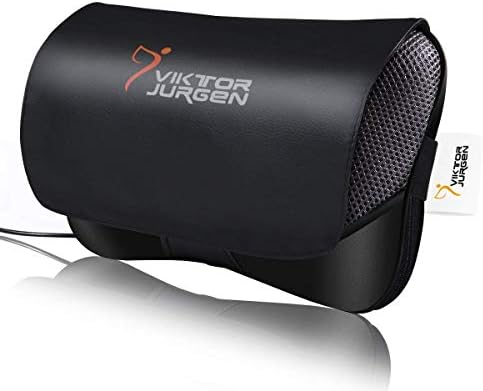 VIKTOR JURGEN Shiatsu Back Massager Heat for Pain Relief, Leather Black