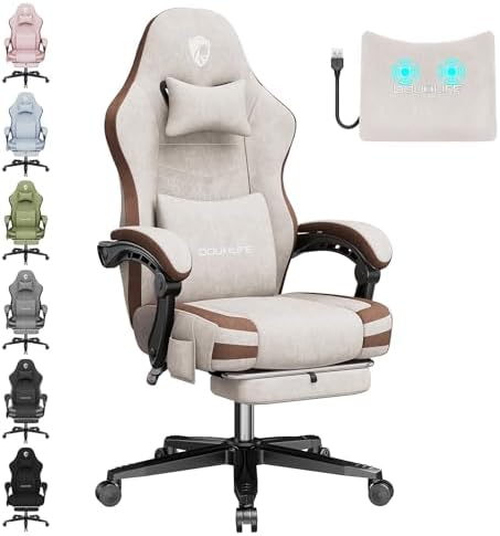 Fabric Gaming Chair Ergonomic Computer Office Chair with Massage