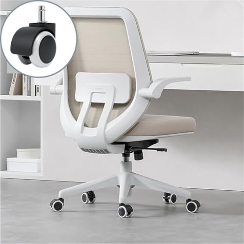 2" Universal Computer Office Chair Wheels Heavy Duty Rubber Gaming Chair Casters White No Noise Polyurethane Wheel Replacement Standard Size Set of 5