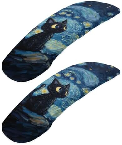 Starry Cat Print Office Chair Arm Covers Protectors Dust-Proof Soft Comfy Computer Chair Armrest Covers for Home Decor, Easy to Install