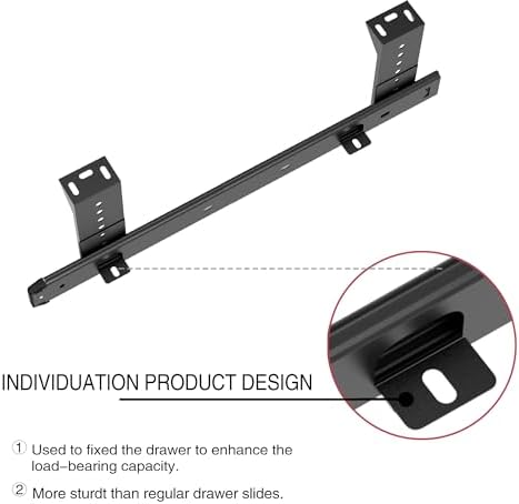 FRMSAET Drawer Slides 12/14/16/18 inch Cabinet Rails Hardware-18 inch Black