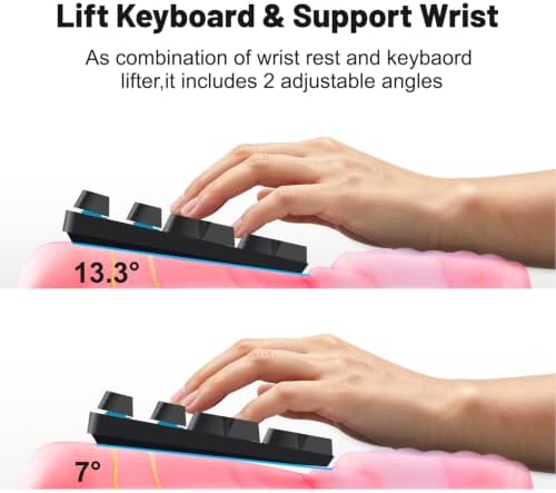 Keyboard Stand with Wrist Rest，Ergonomic Keyboard Riser Holder Lifter Tray