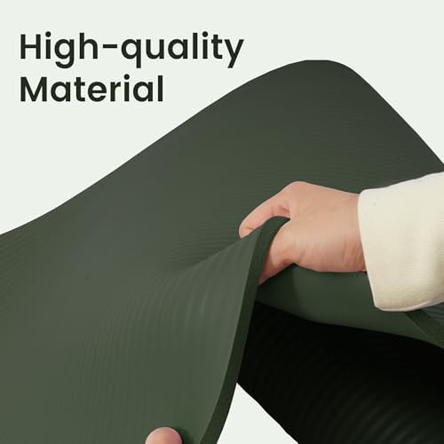 Fitvids 1/2-inch Thick High Density Exercise Yoga Mat with Carrying Strap
