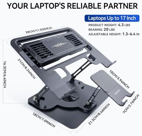 Laptop Cooling Pad with Detachable Fan & Cooler (USB A-C Port)