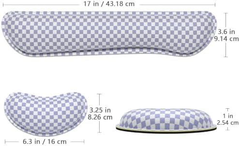 Dapesuom Enlarge Keyboard Wrist Rest, Memory Foam Wrist Cushion for Support, Cute Typing Pain Relief Keyboard Mouse Pad Rests Set with Non-Slip Base for Gaming Laptop Office Computer, Lilac Grey
