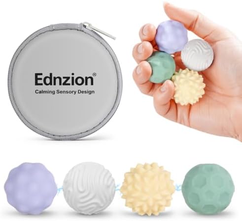 Fidget Toys Adults – 4PCS Magnetic Silicone Stress Balls for Anxiety, Focus & ADHD Relief, Textured Sensory Desk Gadgets, Stocking Stuffers or Relaxing Gifts for Women, Teens, Girls
