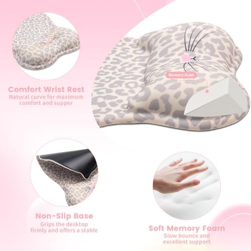 Ergonomic Mouse Pad with Wrist Rest,Cute Memory Foam Mousepad Wrist Cushion