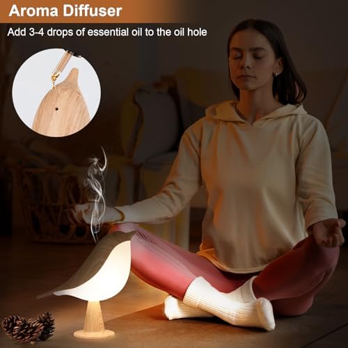 VoMii Bird Desk Lamp, Small Table Lamp Cordless Touch Dimmable Night Light with 3 Color Temperature, Rechargeable Decorative Lamps for Bedroom Bedside Nightstand, Desk Decor, Bird Gifts
