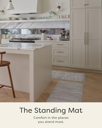 House of Noa Nama Standing Mat – Anti-Fatigue Kitchen Mats for Floor, Cushioned & Non-Slip Kitchen Comfort Mat for Standing, Thick Foam Anti-Fatigue Mat for Kitchen & Workspaces, Aspen Dove 30" x 72"