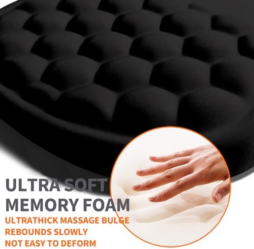 Ergonomic Joint Wrist Support Mouse Pad with Memory Foam Cushion Massage Bump, Carpal Tunnel Pain Relief Mousepad Slope Design for Wrist Rest, 11.8x7.9 in, Hug You and Me