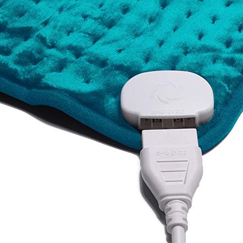 Ambershine 17''x33'' XXXL King Size Heating Pad with 12 Temperature Settings & 4 Auto-Off Countdown Timers, Pain Relief for Back/Neck/Shoulders/Abdomen/Legs(Light Teal)
