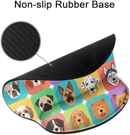 Britimes Ergonomic Mouse Pad with Wrist Support, Cute Dog