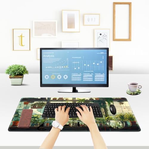 ToLuLu Extended Gaming Mouse Pad, Memory Foam Keyboard Mouse Wrist Rest Set
