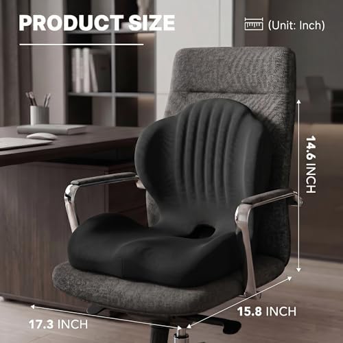 Ergonomic Memory Foam Seat Cushion with Back Support