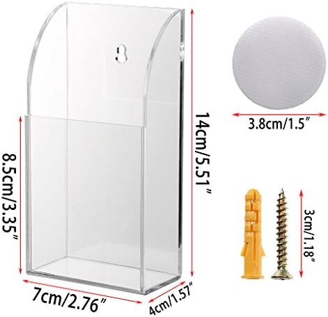 Hipiwe Wall Mount Remote Control Holder Clear Acrylic Media Organizer Box