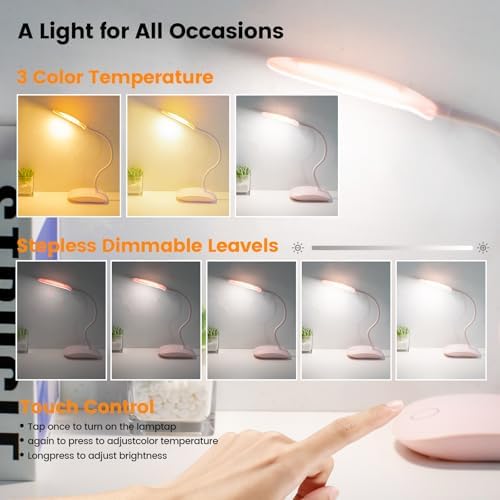 Portable Battery Powered Desk Lamp Small Rechargeable LED Table Light