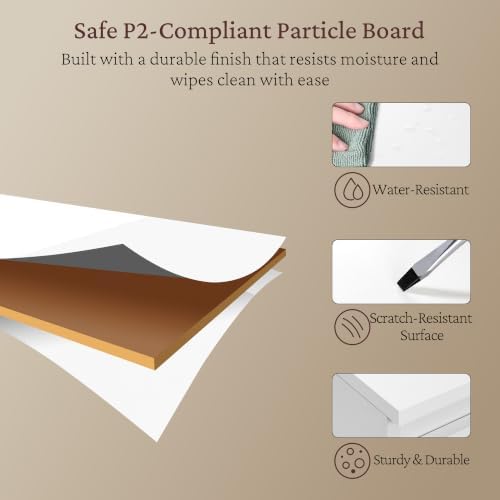 Yaheetech Small Nightstand with 3 Drawers, Bedroom Storage Dresser, White