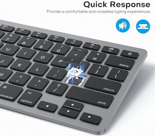 OMOTON Ultra-Slim Wireless Keyboard for Mac (MacOS 10.10+), Compact Size