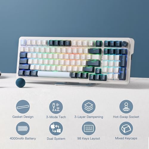 Redragon K686 PRO Wireless RGB Gasket Gaming Mechanical Keyboard, Easy Knob