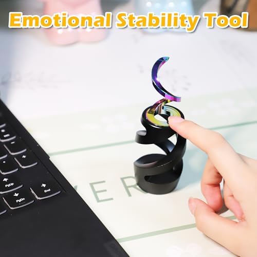 Kinetic Spinning Fidget Toy, ADHD Stress Relief Desk Decor Black