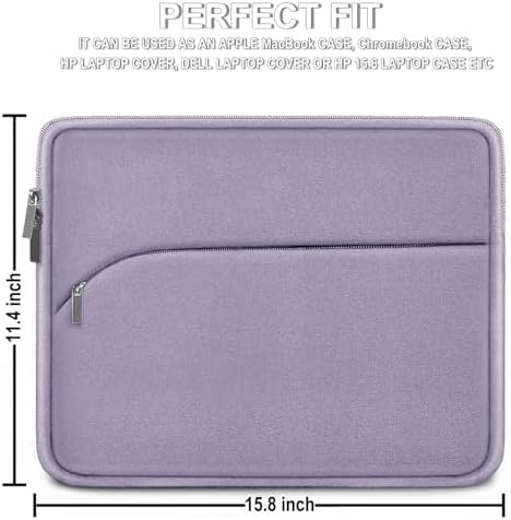 Laptop Sleeve Case 15.6 inch, Durable Portable Monitor Protective Cover with Front Pocket, Traveling Laptop Case Compatible for HP, Dell, Asus, Lenovo, Lavender