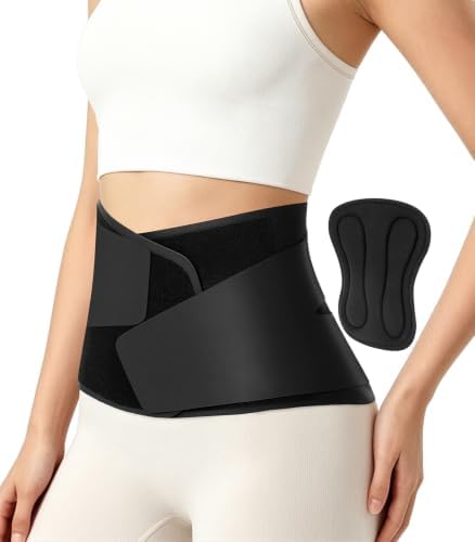 0.6mm Ultra Thin Back Brace, Back Support with Back Pad Black XL