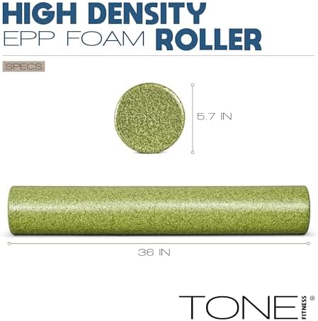 TONE Fitness Firm High-Density Foam Roller for Exercise, Massage & Recovery