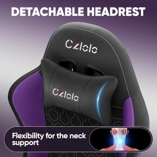 Czlolo Fabric Big and Tall Gaming Chair with Extended Footrest