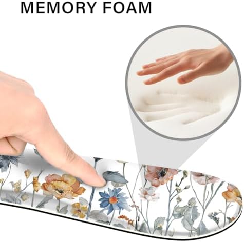Desk Pad and Keyboard Wrist Rest, Large Mouse Pad + Keyboard Pad+Mouse Wrist Support, Non-Slip Desk Mat Protector for Office, Home 31.5×11.8 Inches Cute Floral