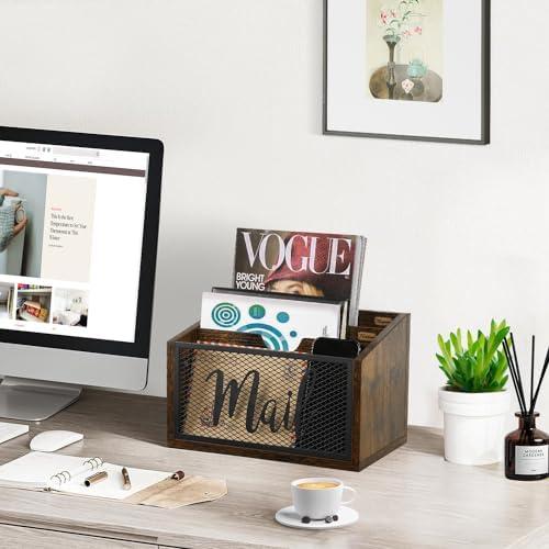 YINMIT Mail Organizer Countertop, 3-Slot Mail Holder for Desk