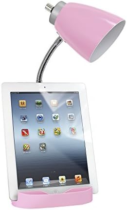 Limelights LD1056-PNK Desk Lamp Organizer with iPad Tablet Book Stand and USB Charging Port, Pink