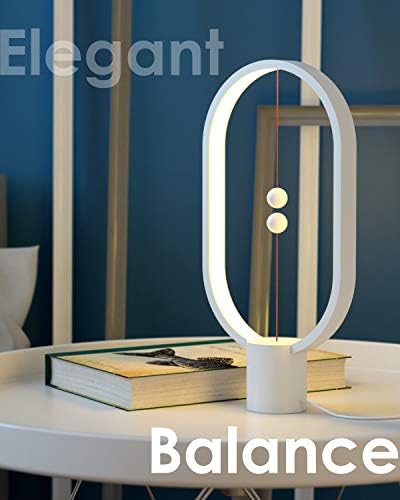 Allocacoc Heng Balance lamp, DesignNest, Heng Lamp, Switch in mid-air, USB Powered LED Table lamp, Desk lamp, Warm Eye-Care Lamp, Contemporary Soft Light, Office, Home (Wyoming White)