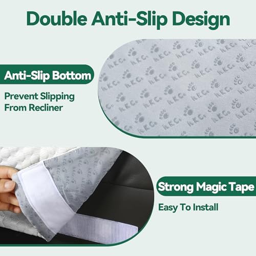 MABOZOO Neck Pillows for Recliners with Pocket,Headrest Cushion for Neck Pain Relief and Cervical Support,Recliner Head Pillow for Side Sleeping at Home, Office or Traveling (Grey & White)